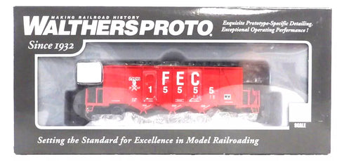 HO Scale Walthers Proto 920-106037 Florida East Coast FEC 15555 40' Ortner 100-Ton Aggregate Hopper