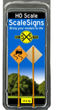 HO Scale ScaleSigns.com 400020c Slippery When Wet Assembled Street Sign (2) pcs
