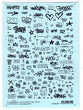 HO Scale Fusion Graphics 108-87 Graffiti Black "Scribbles" Decal Set #8