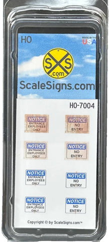HO Scale ScaleSigns.com 7004 Entrance Employees Only & No Entry Sign (8) pcs