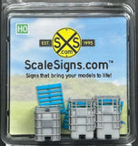 HO Scale ScaleSigns.com 21005 250 Galion Water Tanks w/Light Blue Pallet (3)pcs