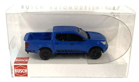 HO Scale Busch 53710 2015 Blue Nissan Navara Crew-Cab Pickup Truck