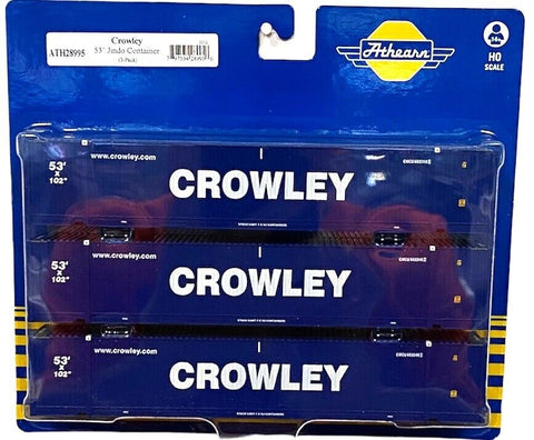 HO Scale Athearn 28995 Crowley 53' Jindo Container Set #2 (3) pcs