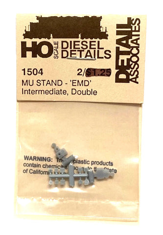 HO Scale Detail Associates 1504 MU Stands Intermediate GP/SD Double pkg (2)