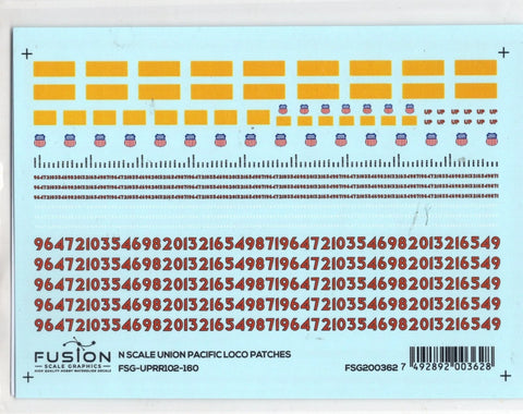 N Scale Fusion Graphics UPRR102-160 Union Pacific Locomotive Patching Decal Set