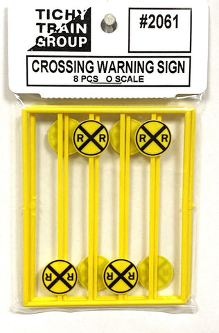 O Scale Tichy Train Group 2061 Modern Grade Crossing Advance Warning Sign (8)pcs