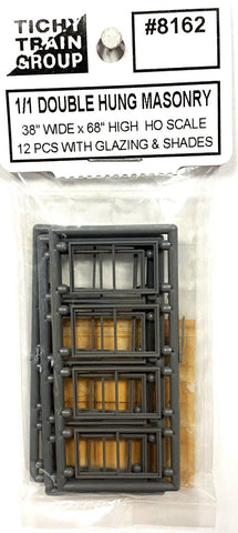 HO Scale Tichy Train Group 8162 1/1 Double-Hung 38 x 68" Masonry Window pkg (12)