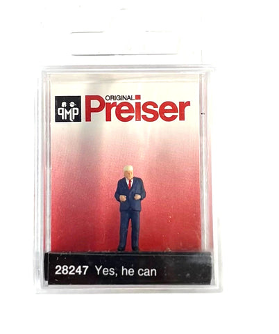 HO Scale Preiser Kg 28247 "Yes He Can" Donald Trump Figure