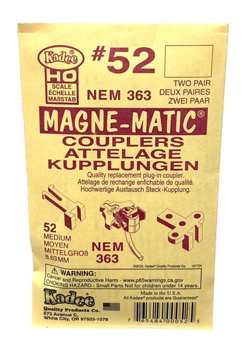 HO Scale Kadee #52 NEM 363 European-Style Couplers Medium (2pr)