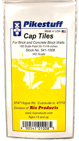 HO Scale Pikestuff 541-1008 Red Cap Tiles for Wall Tops (2) pcs