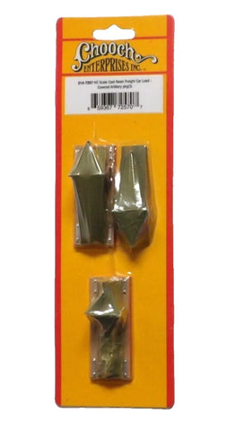 HO Scale Chooch 7257 Covered Military Artillery Freight Cat Load pkg (3)