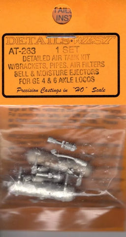 HO Scale Details West AT-263 Air Tank Kit w/Brackets, Pipes, Air Filters, ETC...
