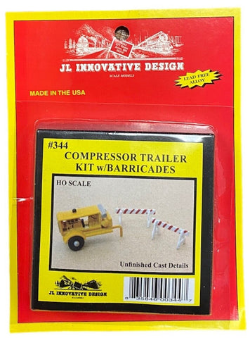 HO Scale JL Innovative Design 344 Compressor Trailer & Barricades Kit