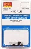 N Scale Micro Trains 102052 Assembled Body Mount Short Shank Coupler pkg (2)