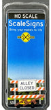 HO Scale ScaleSigns.com 403604 Type 3 Alley Closed Construction Barricade