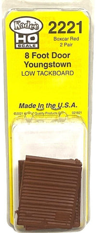 HO Scale Kadee 2221 8' Youngstown Boxcar Doors Low Tack Board Boxcar Red (2) pr