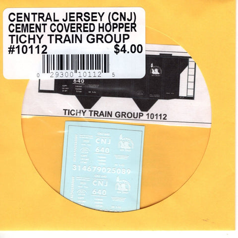 HO Scale Tichy Train 10112 Central Jersey (CNJ) Cement Covered Hopper Decal Set