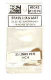 HO Scale Tichy Train Group 8342 Brass Chain Assortment 18" Long