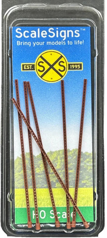 HO Scale ScaleSigns.com 14002 Rust Pinnacle-U-Channel Sign Posts (6) pcs