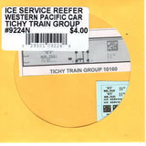 N Scale Tichy Train 9224N Ice Service Reefer Western Pacific WP Car Decal Set