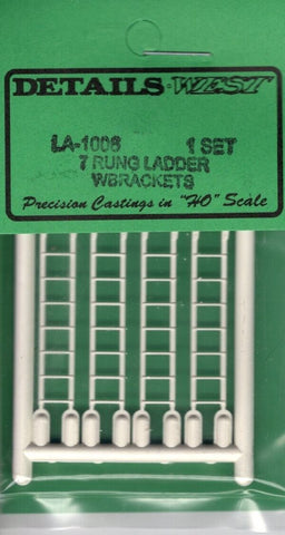 HO Scale Details West LA-1008 1 Set 7 Rung Ladder w/Brackets