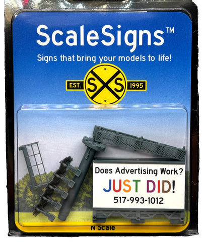 N Scale ScaleSigns.com 16004 Tri-Post Highway Billboard Kit