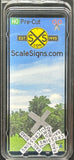 HO Scale ScaleSigns.com 2009P Pre-Cut Railroad Crossbucks Crossing Sign (4) pcs