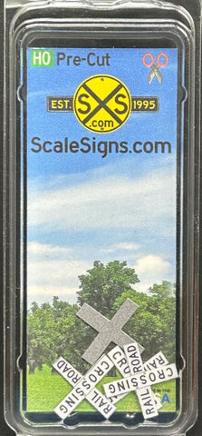 HO Scale ScaleSigns.com 2009P Pre-Cut Railroad Crossbucks Crossing Sign (4) pcs