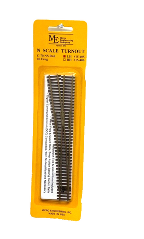 N Scale Micro Engineering 15-405 Code 70 Left Hand #6 Turnout