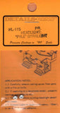 HO Scale Details West HL-115 Headlight: "Pyle" Gyralight