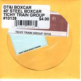 HO Scale Tichy Train 10138 DT&I Boxcar 40' Steel Boxcar Decal Set
