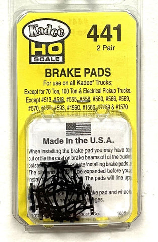 HO Scale Kadee #441 Brake Pads for Narrow Truck Bolseters (4) pcs