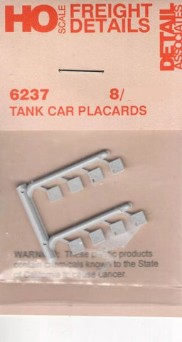HO Scale Detail Associates 6237 Tank Car Placards 8 Pkg