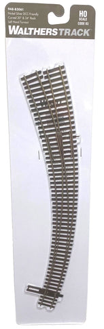 HO Scale Walthers 948-83061 Code 83 Left Hand 20" and 24" Radii Curved Turnout