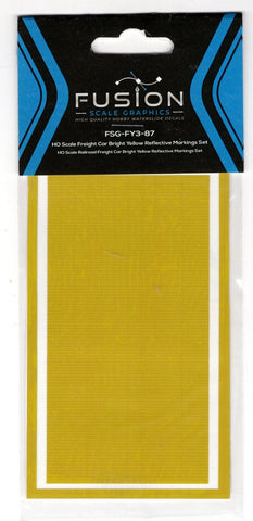 HO Scale Fusion Graphics FY3-87 Freight Car Bright Yellow Consistently Stripes