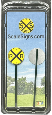 HO Scale ScaleSigns.com 2000c Railroad Crossing "New" Sign (2) pcs