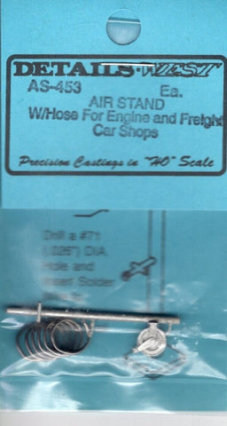 HO Scale Details West AS-453 Air Stand w/Hose for Engine and Freight Car Shops
