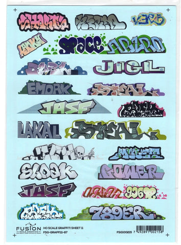 HO Scale Fusion Graphics 111-87 Graffiti Decal Set #11