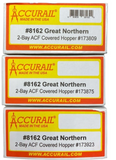 HO Accurail 8162 Great Northern Big Sky Blue ACF 2-Bay Covered Hopper 3-Pack