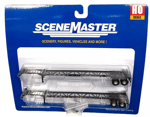 HO Scale Walthers SceneMaster 949-4603 Black 53' Container Chassis 2-Pack