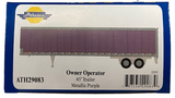 HO Scale Athearn 29083 Owner Operator Metallic Purple 45' Smooth Side Trailer