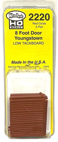 HO Scale Kadee 2220 8' Youngstown Boxcar Doors Low Tack Board Red Oxide (2) pr