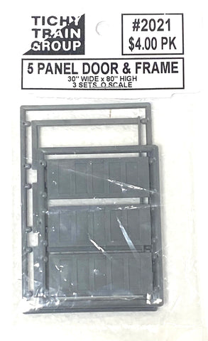 O Scale Tichy Train Group 2021 30 x 80" 5-Panel Door & Frame pkg (3)