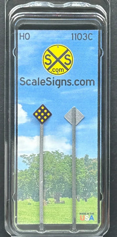 HO Scale ScaleSigns.com 1103c Yellow Object Marker Sign (2) pcs