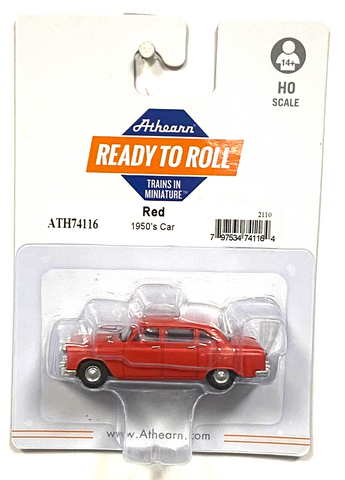 HO Scale Athearn 74116 1950s Red Sedan