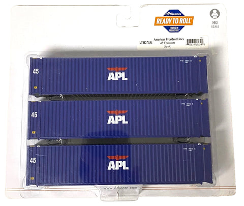 HO Scale Athearn 27034 APL 45' Corrugated Container Set (3) pk