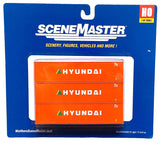 HO Scale Walthers SceneMaster 949-18203 Hyundai 40' Flat Panel Container 3-Pack