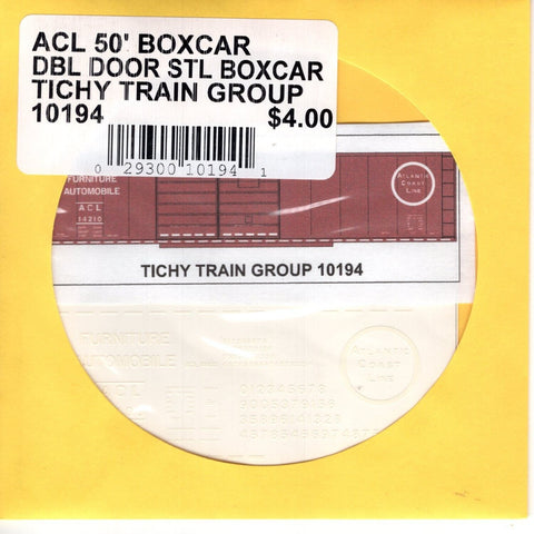 HO Scale Tichy Train 10194 ACL 50' Boxcar Double Door Steel Boxcar Decal Set