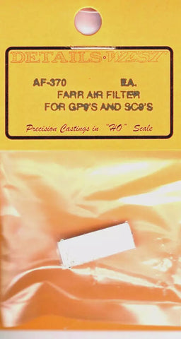 HO Scale Details West AF-370 Farr Air Filter for GP9's and SD9's