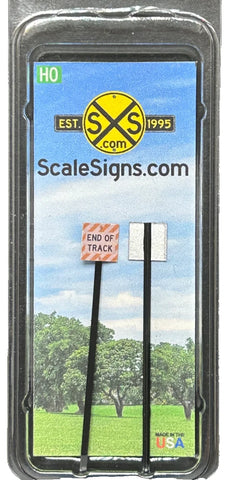 HO Scale ScaleSigns.com 203502cw Weathered End of Track Assembled Sign (2) pcs